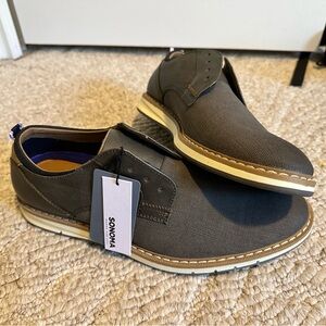 Sonoma Men’s Charcoal Canvas Slip-On Loafers